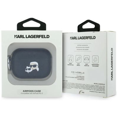 4. Karl Lagerfeld Monogram Karl & Choupette Schutzhülle für AirPods Pro 3 – Schwarz