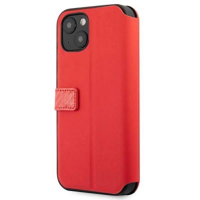 4. Ferrari FESAXFLBKP13SRE iPhone 13 mini 5.4" rot/rotes Buch On Track Carbon Stripe