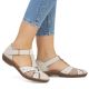 5. Rieker M1655-61 bequeme Damensandalen mit Klettverschluss und geschlossener Zehenpartie in Beige