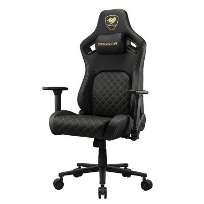 4. COUGAR CGR-DFL-GLB Gaming-Stuhl, gepolsterter Sitz, Schwarz, Gold