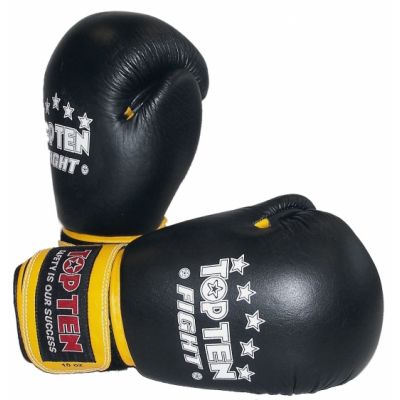(W) TOP TEN FIGHT RTT-2 Boxhandschuhe 10 oz Schwarz und Gelb
