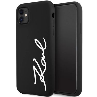 Karl Lagerfeld KLHCN61SKSVGK iPhone 11 / Xr 6,1" schwarz/schwarz Hardcase Silikon Signature