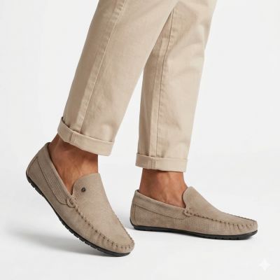 6. Herren-Ledermokassins in Beige, Filippo MP923