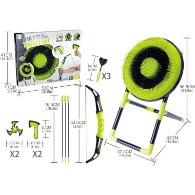 8. 4-in-1-Spielset: Dartpfeil, Bogen, Axt, Shuriken