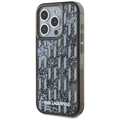 2. Karl Lagerfeld Liquide Glitter Monogram Gradient iPhone 15 Pro Hülle - Schwarz