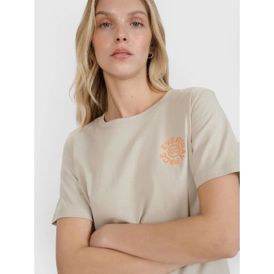 3. Übergroßes bedrucktes Damen-T-Shirt 4F 4FWSS25TTSHF1994-83S