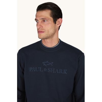 3. Paul&Shark Herren-Sweatshirt aus Baumwolle und Lyocell, marineblau 26411803-50