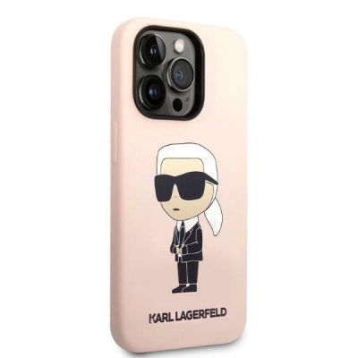 4. Karl Lagerfeld KLHCP14LSNIKBCP iPhone 14 Pro 6.1" Hardcase pink/pink Silikon Ikonik