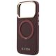 6. Guess Ring Stand 360 Grained Classic Logo MagSafe Hülle für iPhone 18 Pro Max / 17 Pro Max - Burgunderrot