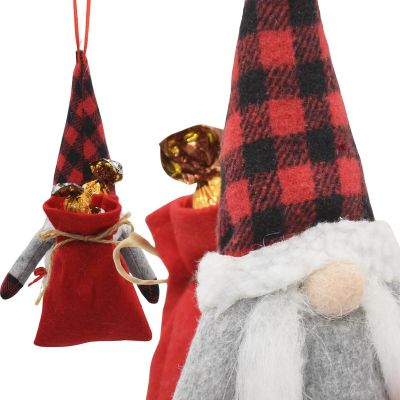 9. Dekorativer Weihnachtsmann mit Geschenktüte, 20 cm, Mädchen