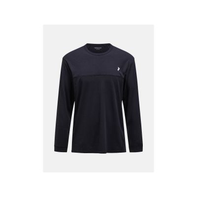 Herren-Langarmshirt PEAK PERFORMANCE M Trail Wool Blend, schwarz