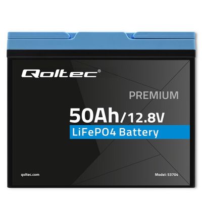 4. Qoltec LiFePO4 Lithium-Eisenphosphat-Akku | 12,8 V | 50 Ah | 640 Wh | BMS