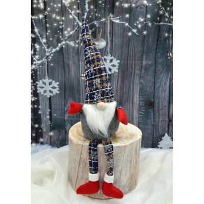 9. Dekorativer Elmon 30+20 cm Marineblau kariert