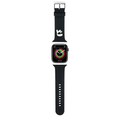 Karl Lagerfeld 3D Rubber Karl Head Strap für Apple Watch 42/44/45/49 mm – Schwarz