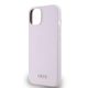 6. DKNY Flüssigsilikon-MagSafe-Hülle mit kleinem Metalllogo für iPhone 14/15/13 – Rosa
