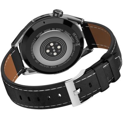 7. Rubicon RNCE88-1 Schwarze Smartwatch – Schwarzes Silikonarmband + Schwarzes Lederarmband