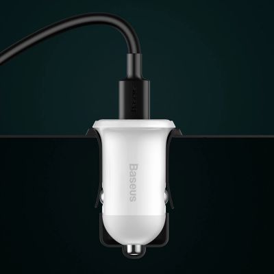 10. Baseus Grain Pro Autoladegerät 2x USB 4,8 A weiß (CCALLP-02)