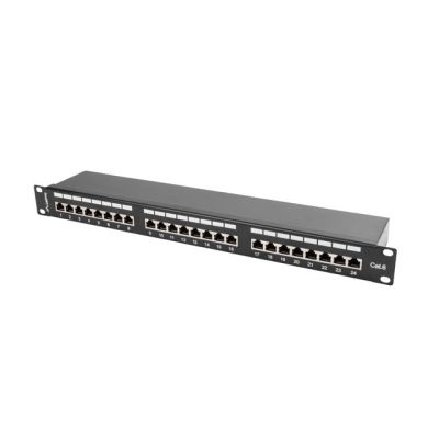 9. Patchpanel Lanberg PPS6-1024-B (1HE; Kat. 6; 24xRJ-45)