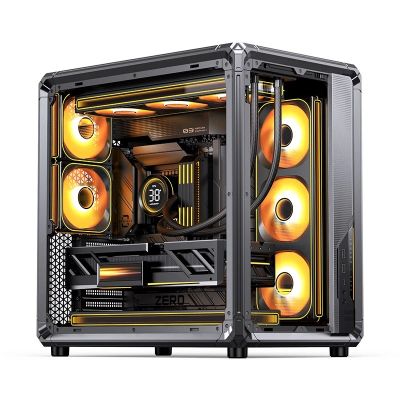 16. Jonsbo X400 PC-Gehäuse, Midi-Tower, ATX, gehärtetes Glas – grau