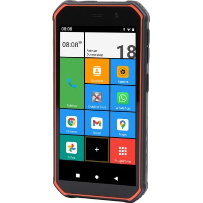 5. Olympia TREK Smartphone 14 cm (5,5 Zoll), Dual-SIM, Android 10.0, 4G, USB Typ-C, 3 GB RAM, 32 GB Speicher, 5000 mAh Akku – Orange