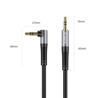 2. Orico AXW Mini-Klinkenstecker 3,5 mm, abgewinkeltes Audiokabel, 5 m – Schwarz