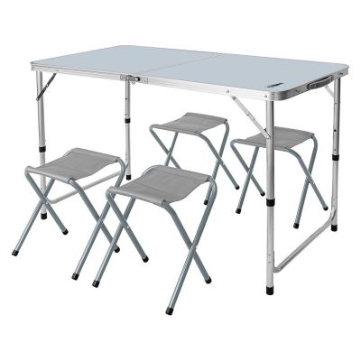 4. Camping-Set: Tisch und 4 Stühle, zusammenklappbar in einem Koffer