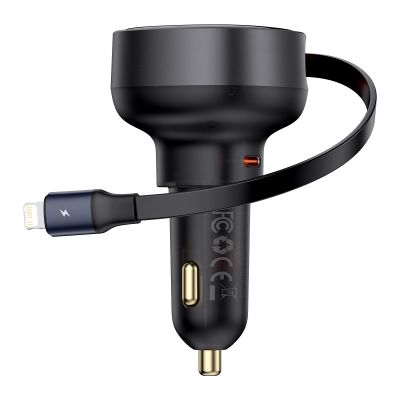 17. Baseus Enjoyment Pro USB-C (Buchse) / Lightning (Stecker) 60W Kfz-Ladegerät – Schwarz