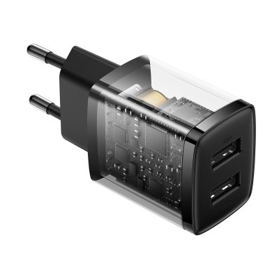 6. Baseus Compact Ladegerät 2x USB 10,5W schwarz (CCXJ010201)