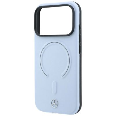 6. Mercedes Leder 3D MagSafe Hülle für iPhone 18 Pro / 17 Pro - Blau