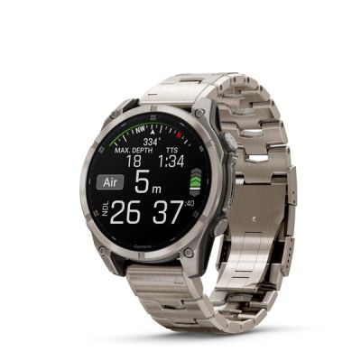 5. Garmin Fenix 8 AMOLED 47 mm Sportuhr mit Saphirglas und Edelstahlarmband