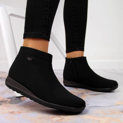13. Isolierte schwarze Damenstiefeletten Rieker W 98251-00