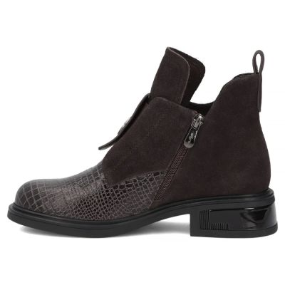 4. Damen-Lederboots in Kroko-Optik, Schokoladenbraun Filippo DBT820