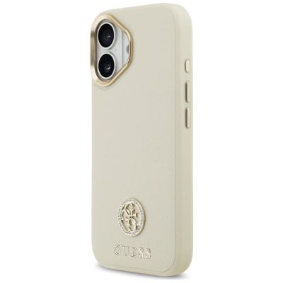 2. Guess Grained Strass Logo MagSafe Hülle für iPhone 17 - Beige