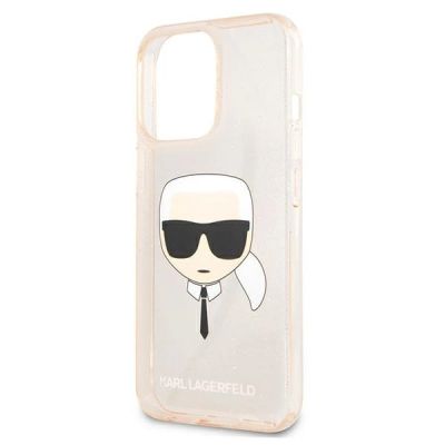 6. Karl Lagerfeld Glitzer Karl's Head Case für iPhone 13 Pro / iPhone 13 - Gold