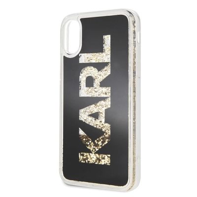 3. Karl Lagerfeld Karl Logo Glitter iPhone X/Xs Hülle - Schwarz