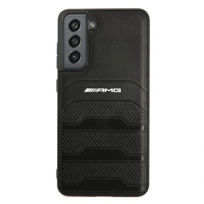 3. AMG AMHCS21FESGSEBK S21 FE G990 czarny/black hardcase Leather Debossed Lines