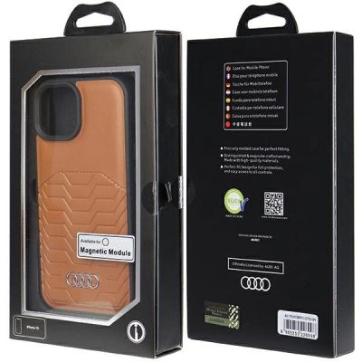 7. Audi Kunstlederhülle mit MagSafe für iPhone 15 / 14 / 13 – braun