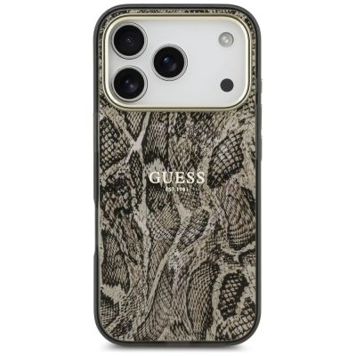 3. Guess MagSafe-Hülle mit Pythonmuster für iPhone 17 Pro – Braun