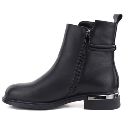 7. Schwarze Damen-Ankle-Boots aus Leder D&A S.Barski MK62-7025