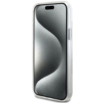 5. Guess GUHMP15MHRSGSD iPhone 15 Plus / 14 Plus 6,7" transparent/transparentes Hardcase Ring Stand Script Glitter MagSafe
