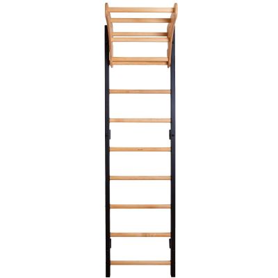 13. Turnwand-Stangen aus Holz und Metall mit hölzerner Hantelbank K 711W