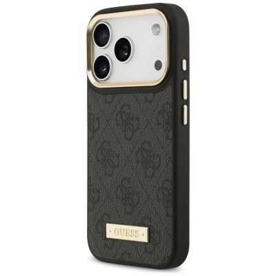 2. Guess 4G Logo Plate MagSafe Hülle für iPhone 17 Pro – Schwarz