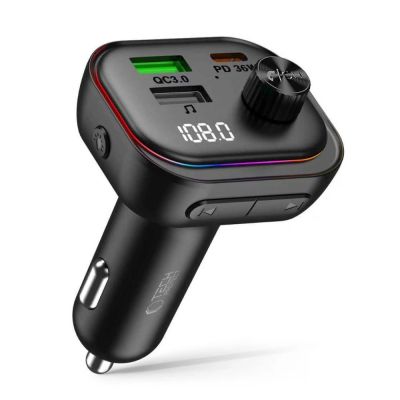 2. Tech-Protect CC07 3-Port PD 54W Autoladegerät + Bluetooth FM-Transmitter - Schwarz