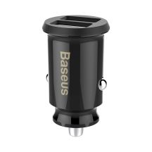 Baseus Grain Autoladegerät CCALL-ML01 Mini-Ladegerät 2x USB-A 3,1A - Schwarz