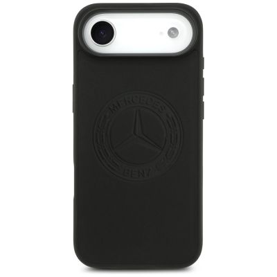 3. Mercedes Lederhülle mit Vintage-Logo und MagSafe-Funktion für iPhone Air – Schwarz
