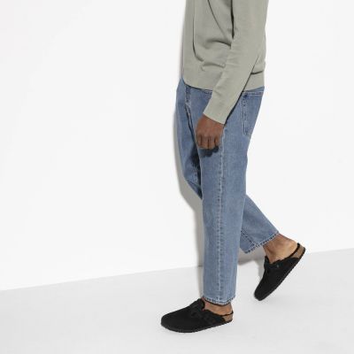 8. Birkenstock Boston Shearling Black Damen Clogs aus Wolle, isoliert, Wildleder, schmal (0259883)