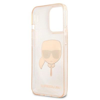 7. Karl Lagerfeld Glitzer Karl's Head Case für iPhone 13 Pro / iPhone 13 - Gold