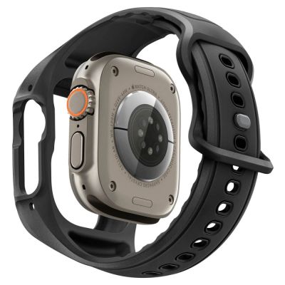 2. Spigen Liquid Air Pro Schutzhülle mit Armband + 9H-Hartglas für Apple Watch Ultra 49 mm – Schwarz