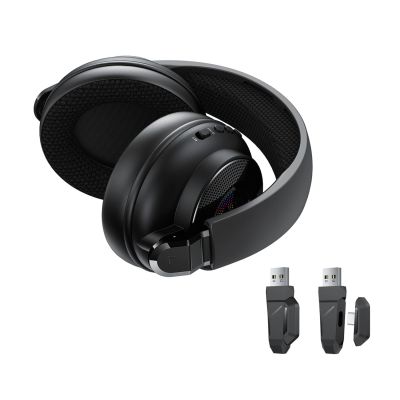 5. Acefast H15 Kabelloses Bluetooth-/2,4-GHz-/AUX-Gaming-Headset mit Mikrofon und RGB-Hintergrundbeleuchtung – Schwarz