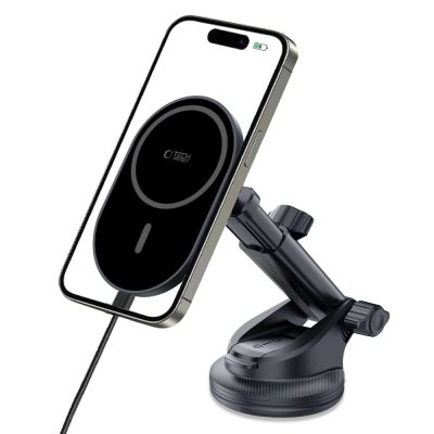 2. Tech-Protect mm15W-V6 Magnetischer MagSafe-Autohalter für Cockpit/Windschutzscheibe/Lüftungsschlitze – Schwarz